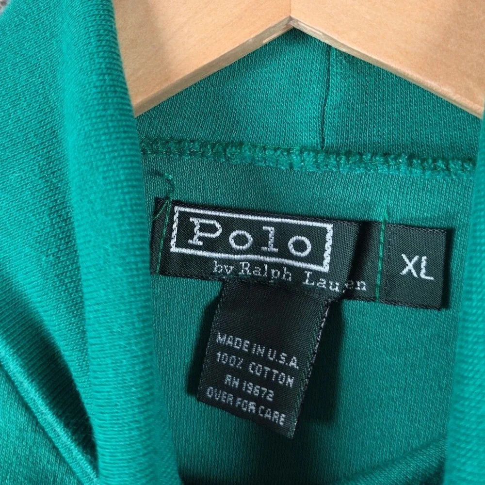 Vintage Polo Ralph Lauren Mens XL Green Mock Neck Long Sleeve Shirt Base Layer